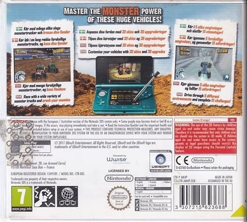 Monster 4x4 3D - Nintendo 3DS Spil - (B Grade) (Genbrug)